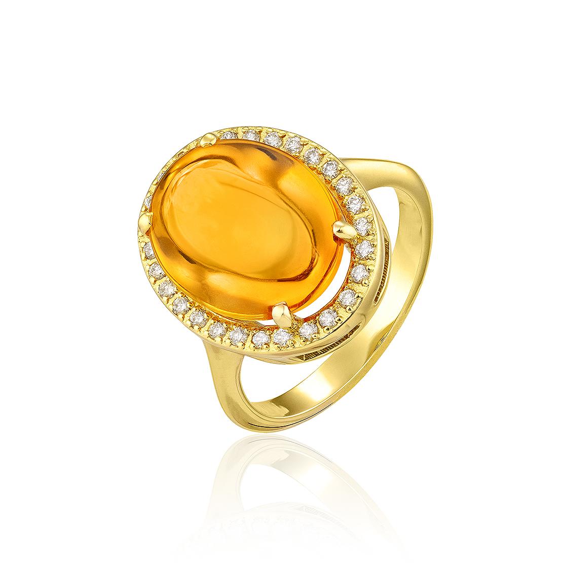Citrínový prsten Soleado, žluté zlato