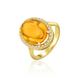 Citrínový prsten Soleado, žluté zlato