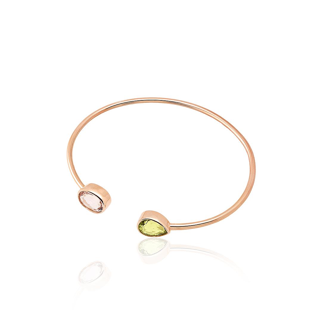 Drahokamový náramek Lacrima, růžové zlato