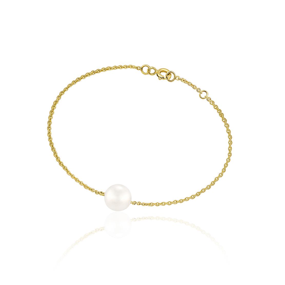 Perlový náramek Aische, žluté zlato