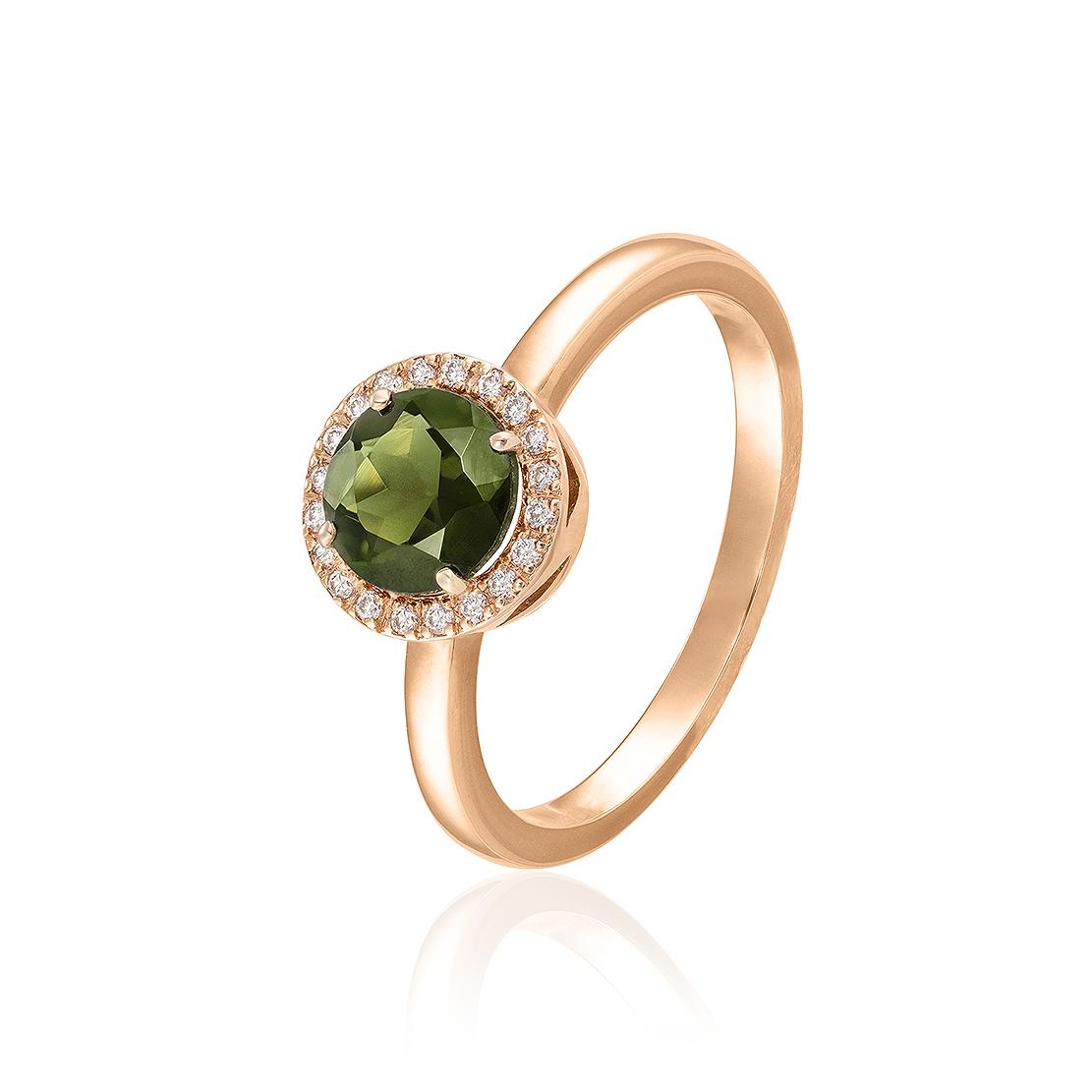 Turmalínový prsten Echo, růžové zlato