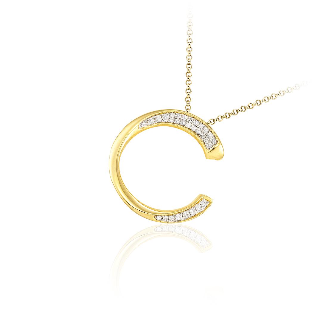 Diamantový přívěsek Loving moment, žluté zlato