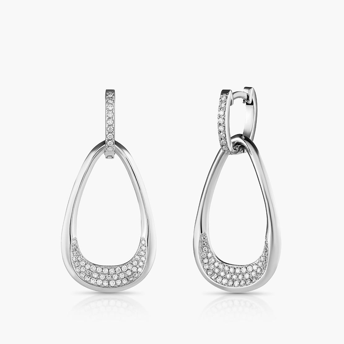 Diamantové náušnice Lágrima Dorada, bílé zlato