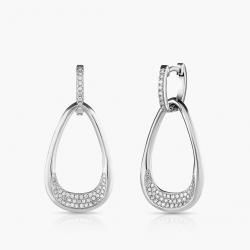 Diamantové náušnice Lágrima Dorada, bílé zlato