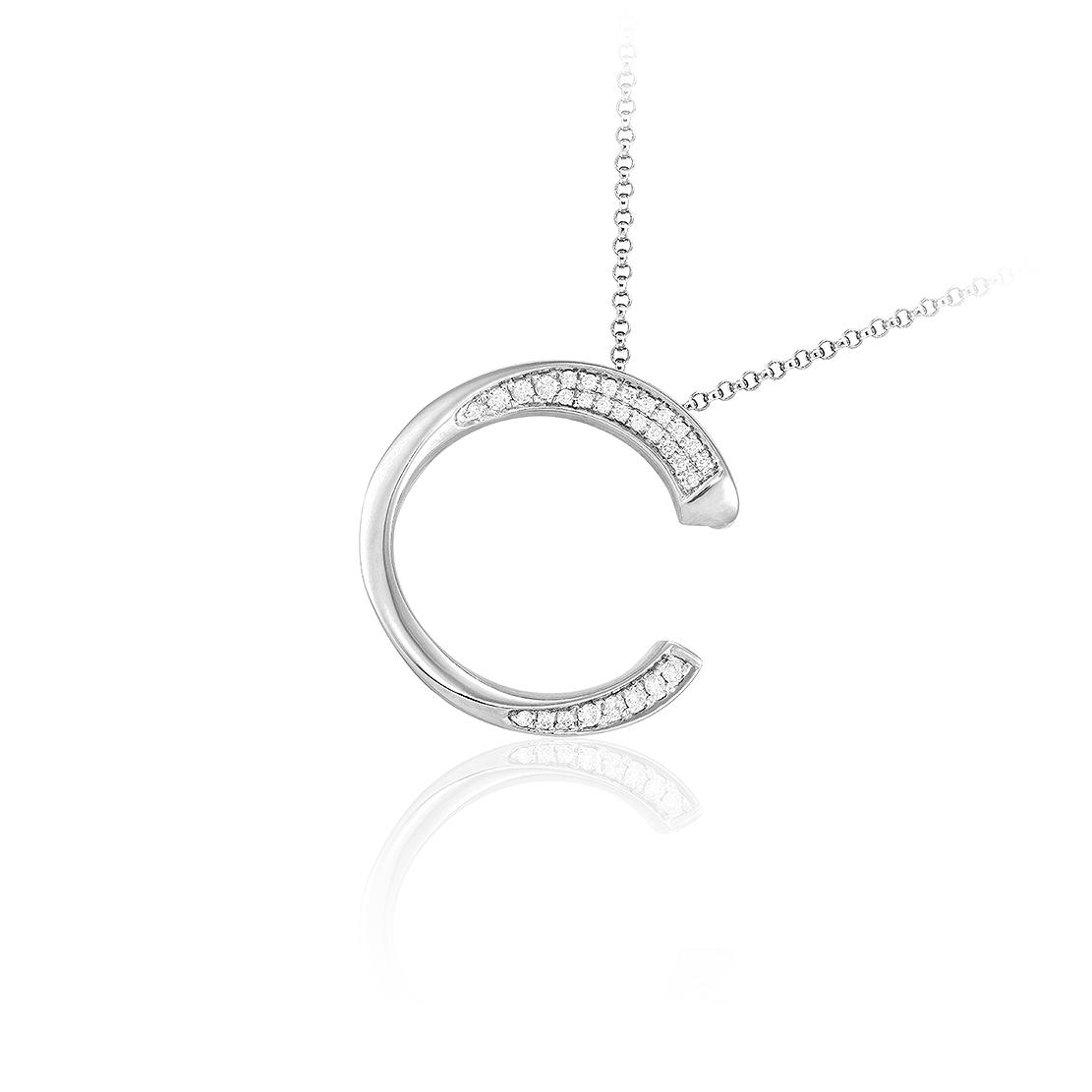 Diamantový přívěsek Loving moment, bílé zlato