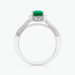Smaragdový prsten Isme, bílé zlato