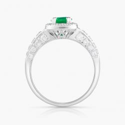 Smaragdový prsten Painting, bílé zlato
