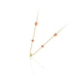 Drahokamový náhrdelník Tourmaline Garden II., žluté zlato