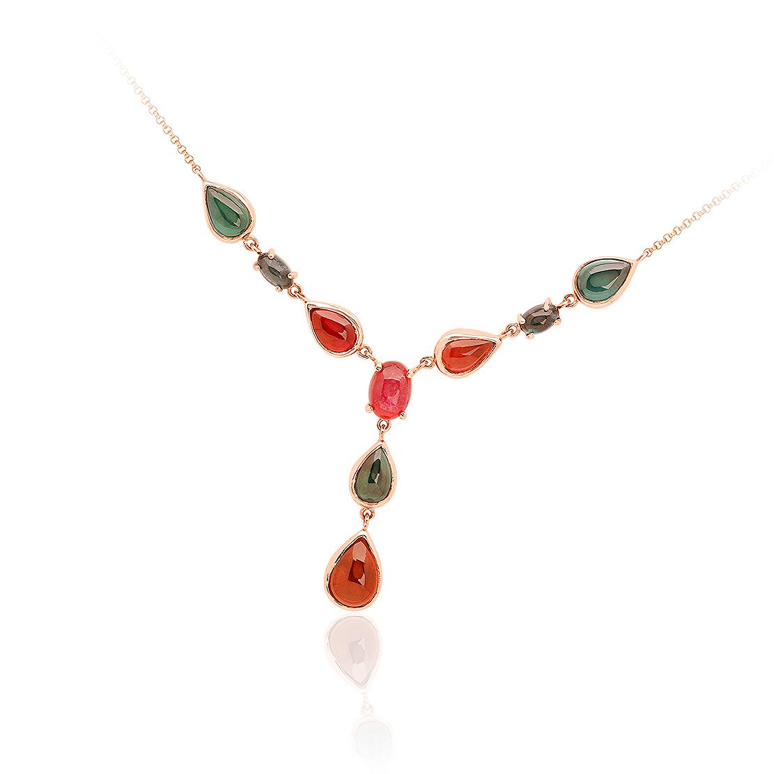 Drahokamový náhrdelník Lady Alaina, růžové zlato