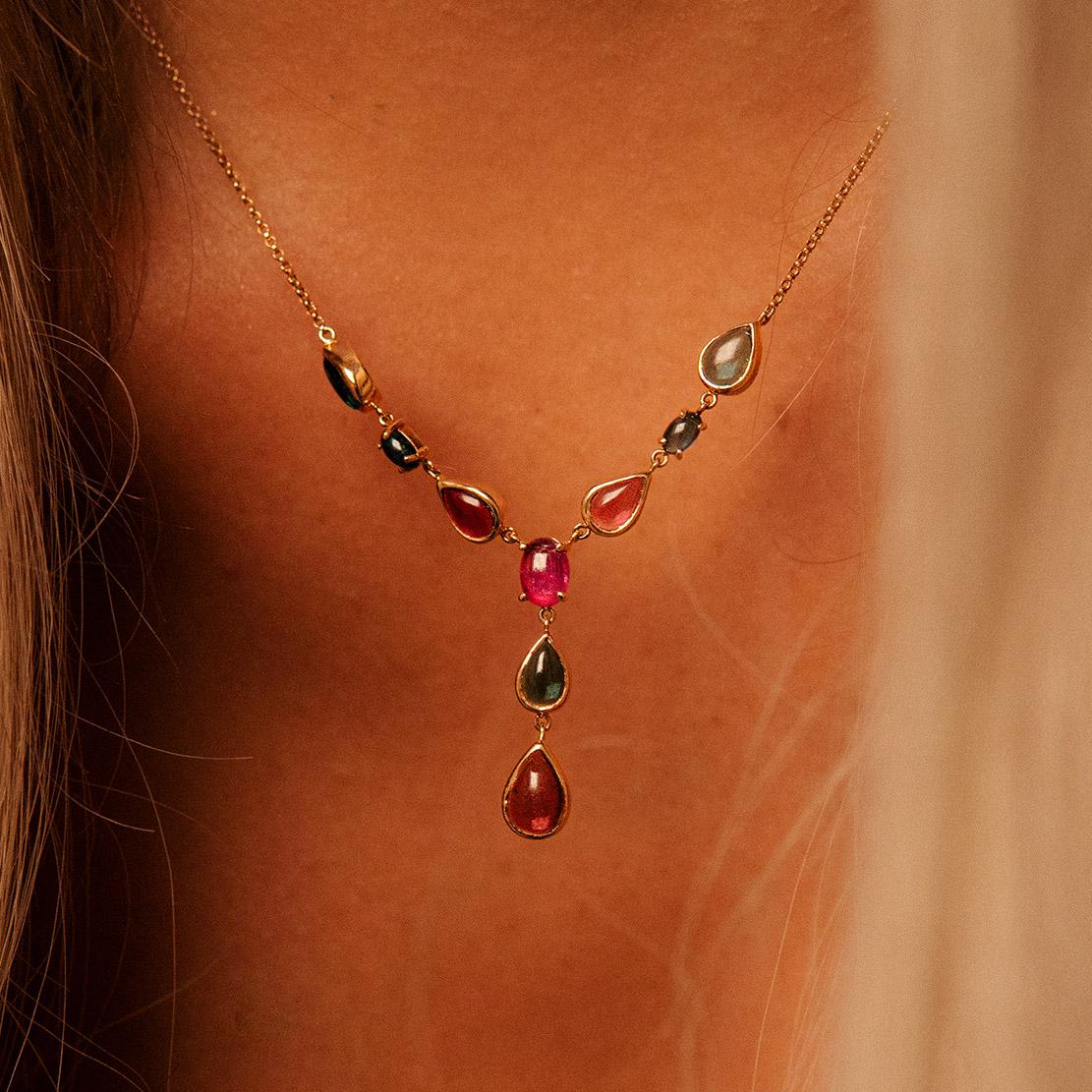 Drahokamový náhrdelník Lady Alaina, růžové zlato