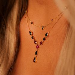 Drahokamový náhrdelník Lady Alaina, růžové zlato