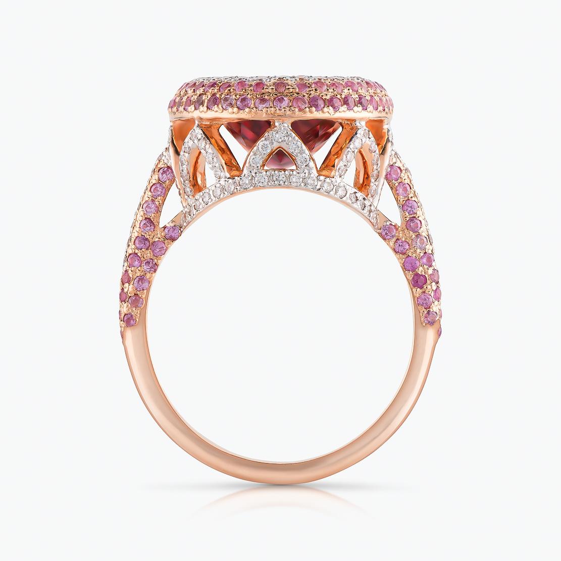 Drahokamový prsten Rosy Amor, růžové zlato