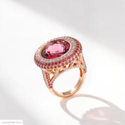 Drahokamový prsten Rosy Amor, růžové zlato