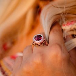 Drahokamový prsten Rosy Amor, růžové zlato