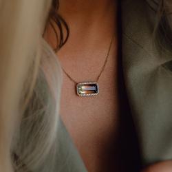 Turmalínový náhrdelník Le Vin, žlté zlato