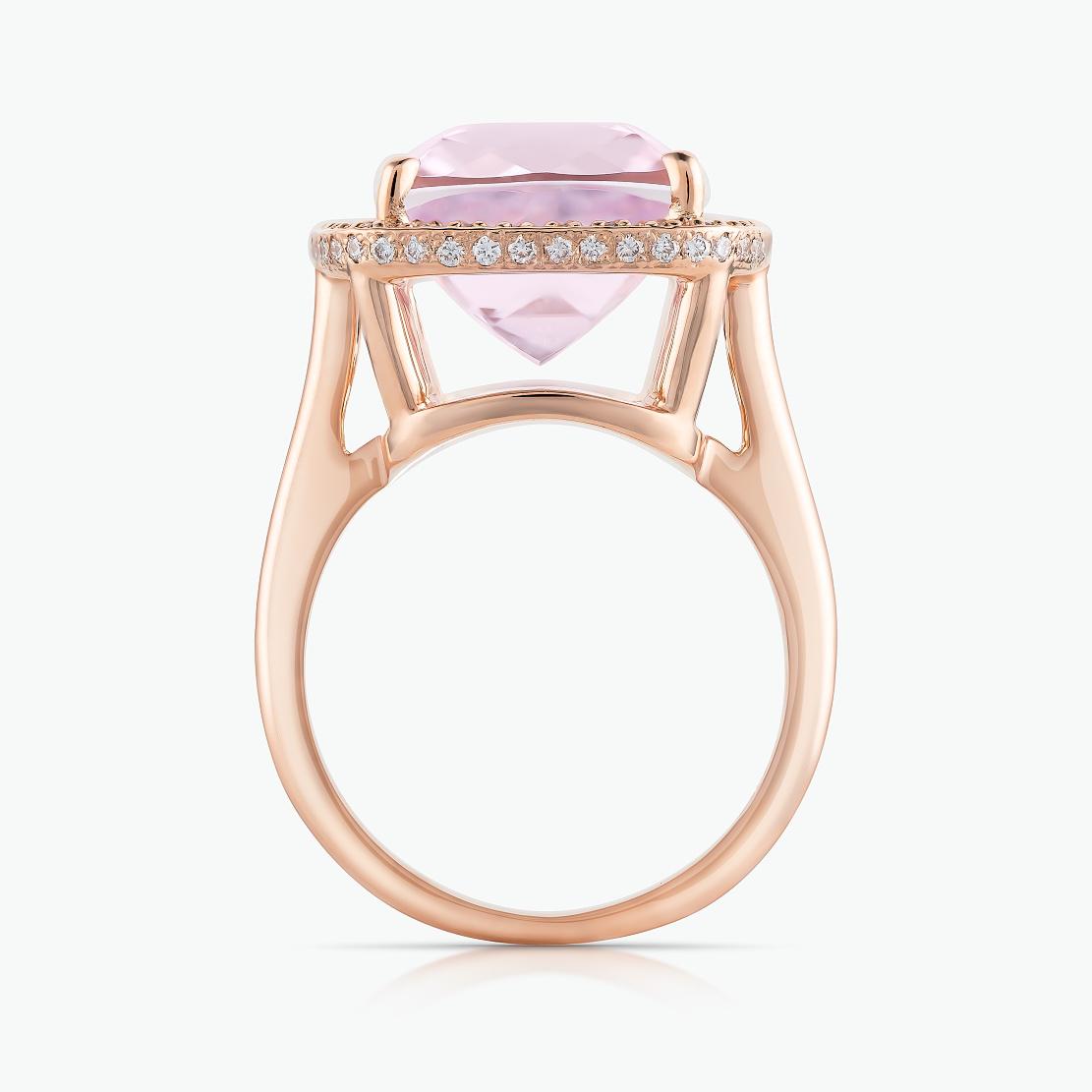 Kunzitový prsten Kunzit Solitaire, růžové zlato