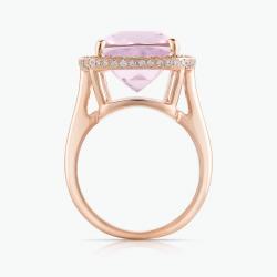 Kunzitový prsten Kunzit Solitaire, růžové zlato
