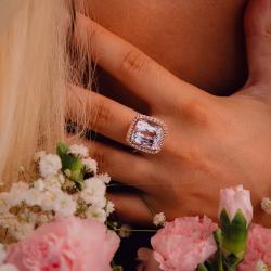 Kunzitový prsten Kunzit Solitaire, růžové zlato