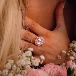 Kunzitový prsten Kunzit Solitaire, růžové zlato