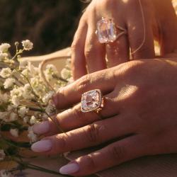 Kunzitový prsten Kunzit Solitaire, růžové zlato