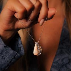 Drahokamový přívěsek Crystal Sea, bílé zlato