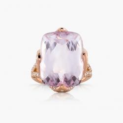 Kunzitový prsten Blush, růžové zlato