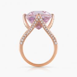 Kunzitový prsten Blush, růžové zlato