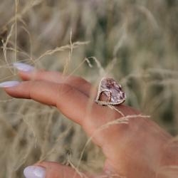 Kunzitový prsten Blush, růžové zlato