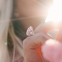 Kunzitový prsten Blush, růžové zlato