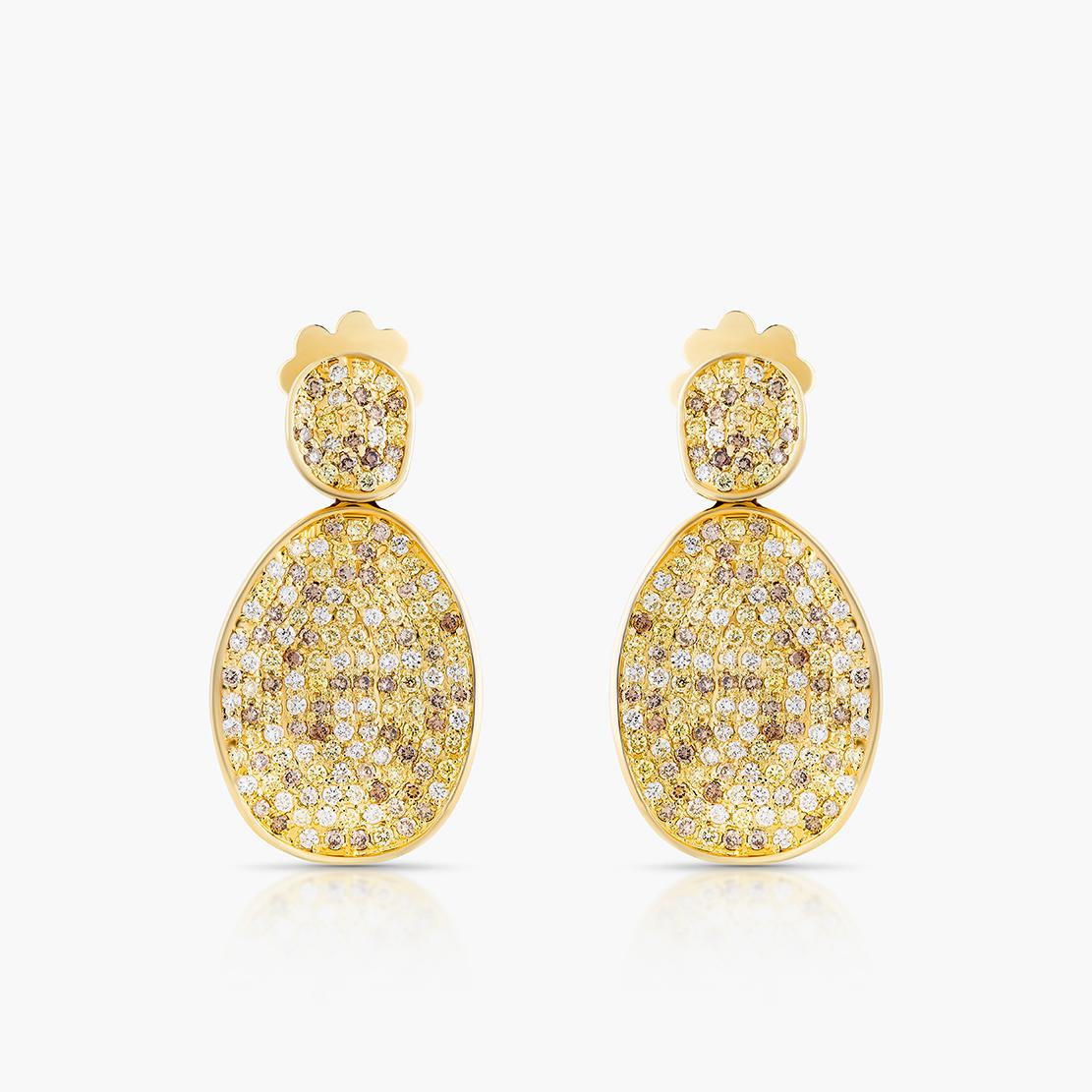 Diamantové náušnice Chelsea, žluté zlato