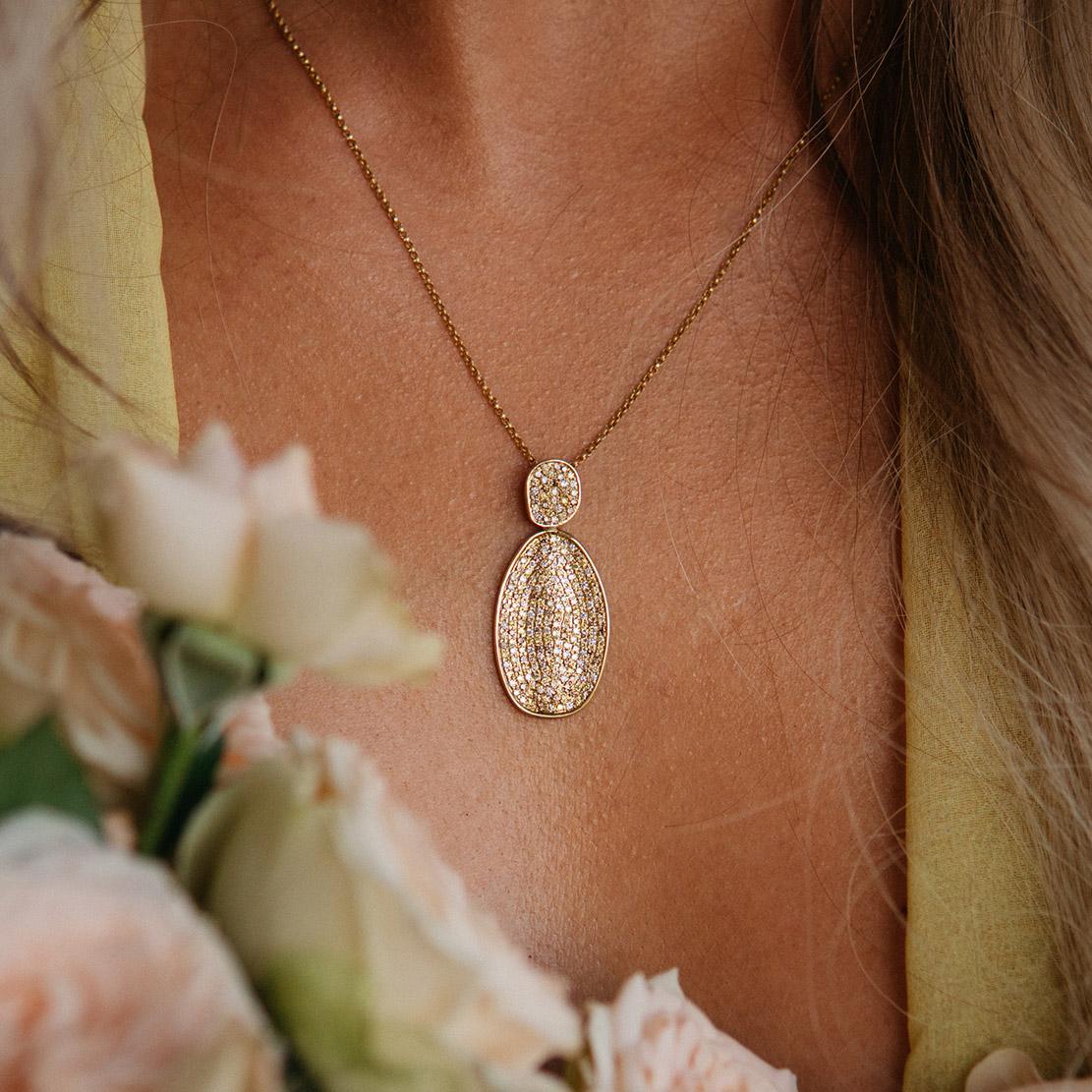 Diamantový přívěsek Chelsea, žluté zlato