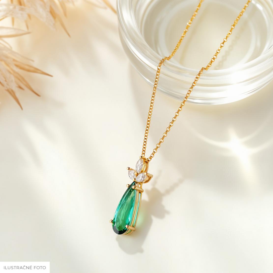 Turmalínový přívěsek Verdelle, žluté zlato