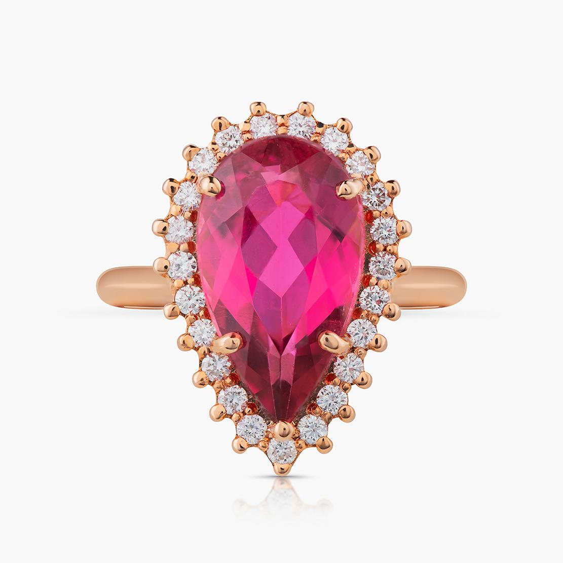 Turmalínový prsten Rosa Tourmalina, růžové zlato