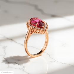 Turmalínový prsten Rosa Tourmalina, růžové zlato