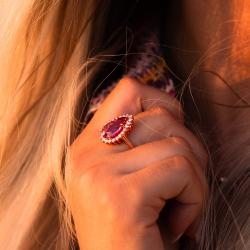 Turmalínový prsten Rosa Tourmalina, růžové zlato