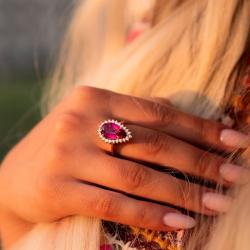 Turmalínový prsten Rosa Tourmalina, růžové zlato