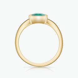 Turmalínový prsteň Green Pulse, žlté zlato