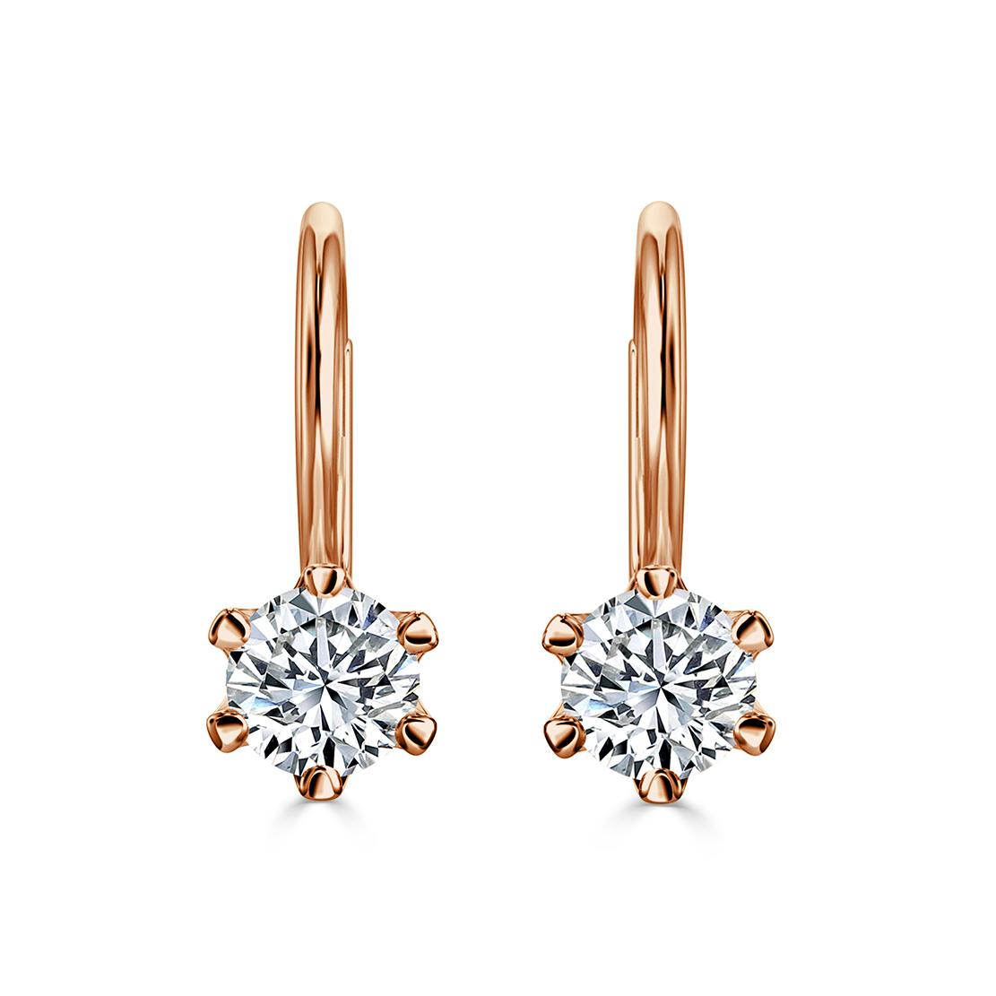 Diamantové náušnice Esperanza II., ružové zlato