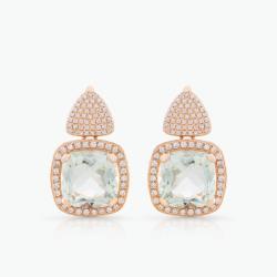 Praziolitové náušnice Selene, ružové zlato