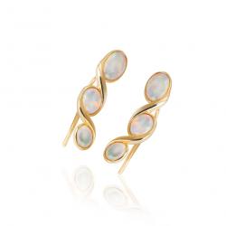 Opálové náušnice Impulse, žluté zlato