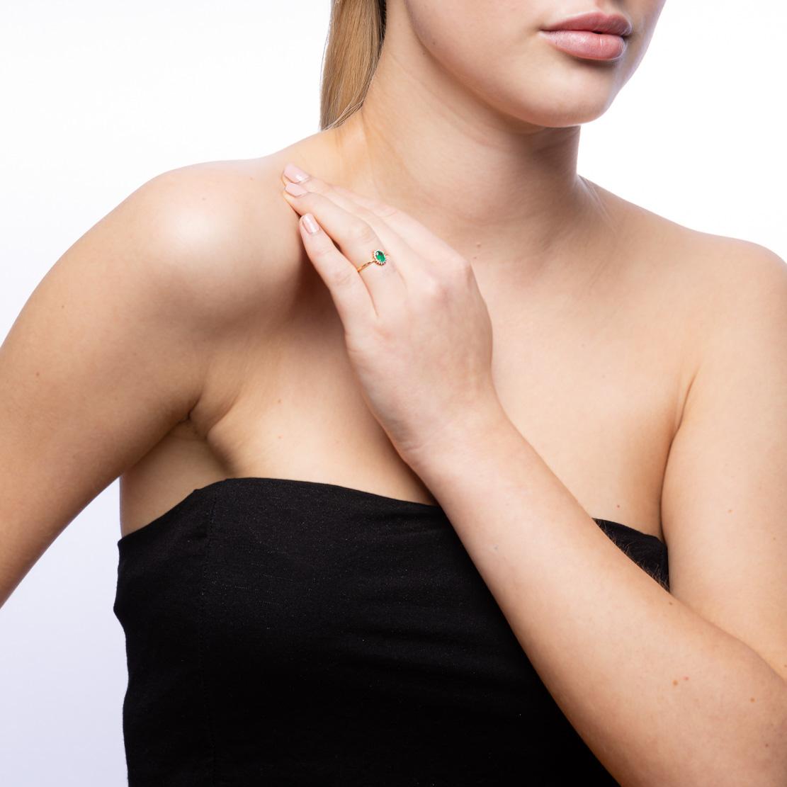 Smaragdový prsten Atlantis, bílé zlato