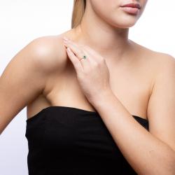 Smaragdový prsten Atlantis, bílé zlato