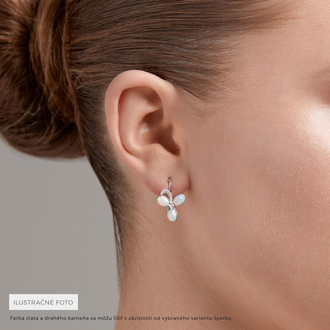 Opálové náušnice Lily, růžové zlato