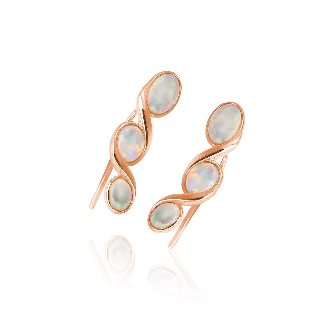 Opálové náušnice Impulse, růžové zlato