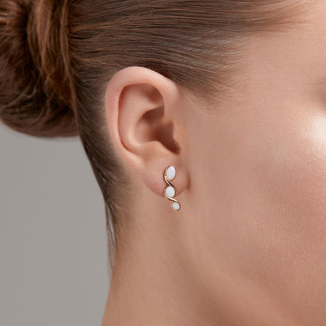 Opálové náušnice Impulse, růžové zlato