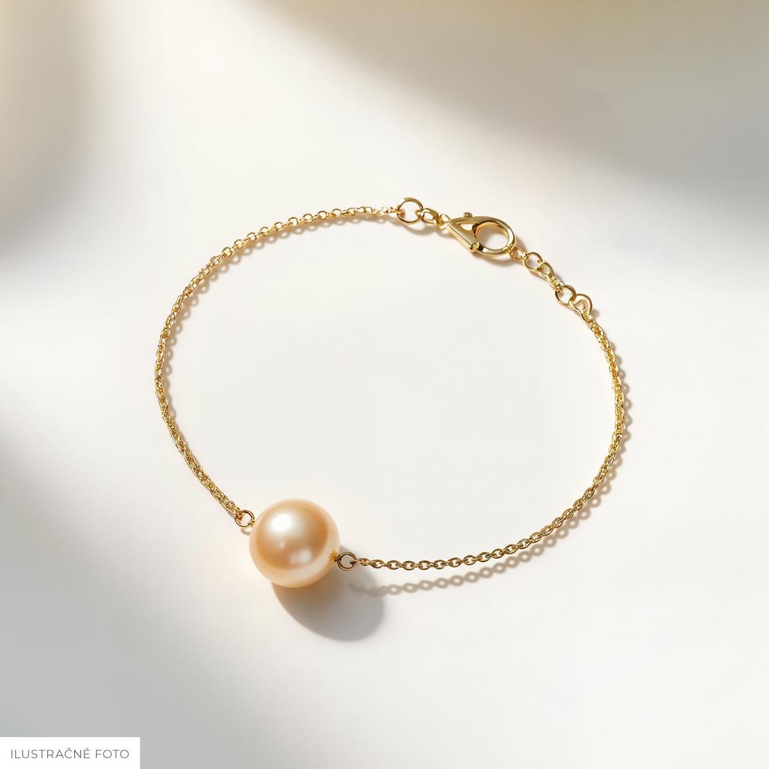 Perlový náramek Aische, žluté zlato