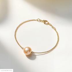Perlový náramek Aische, žluté zlato