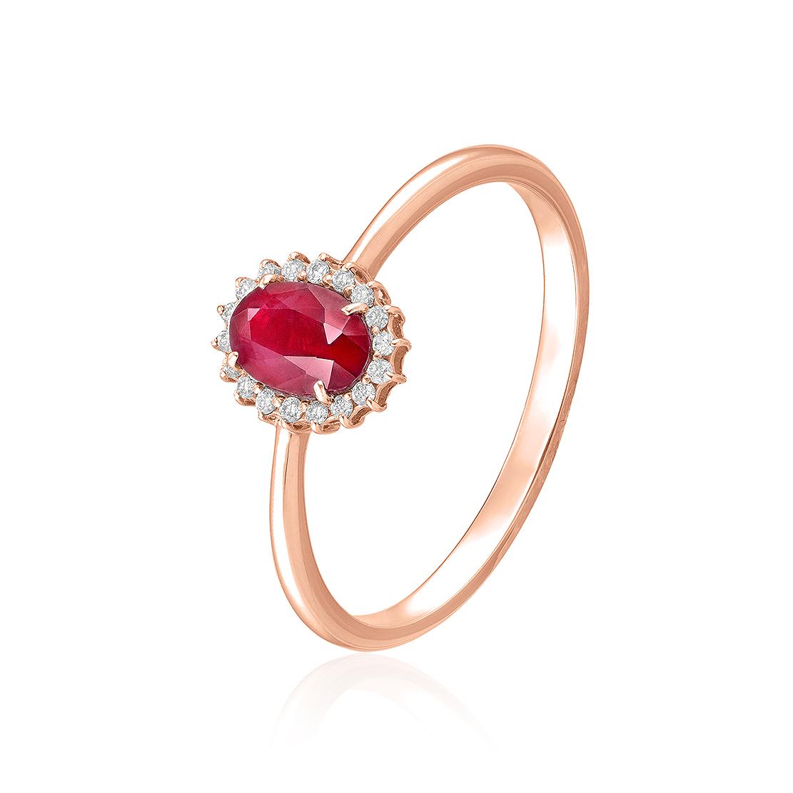 Rubínový prsten Atlantis, růžové zlato