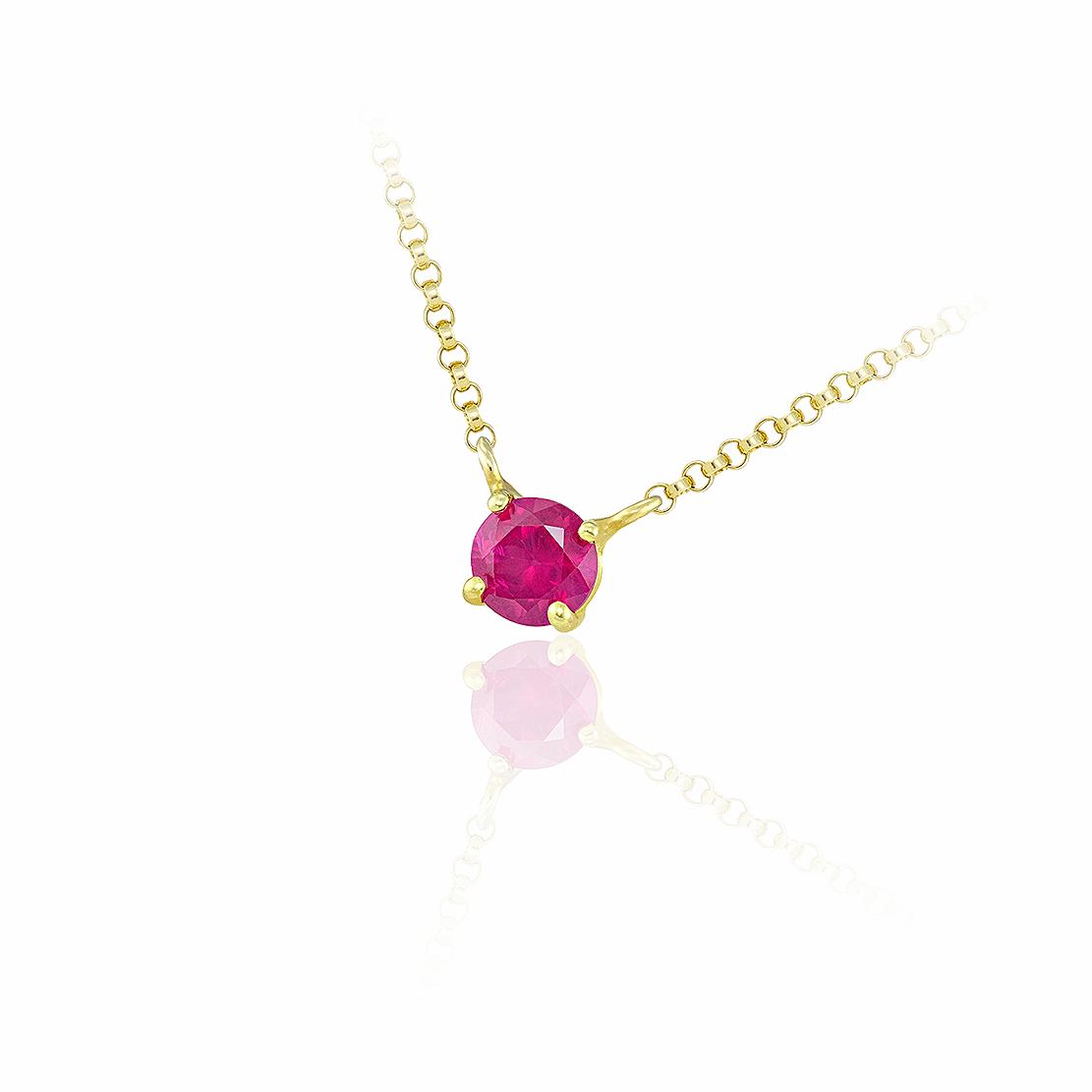 Rubínový náhrdelník Doty, žluté zlato