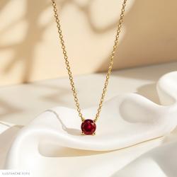 Rubínový náhrdelník Doty, žluté zlato
